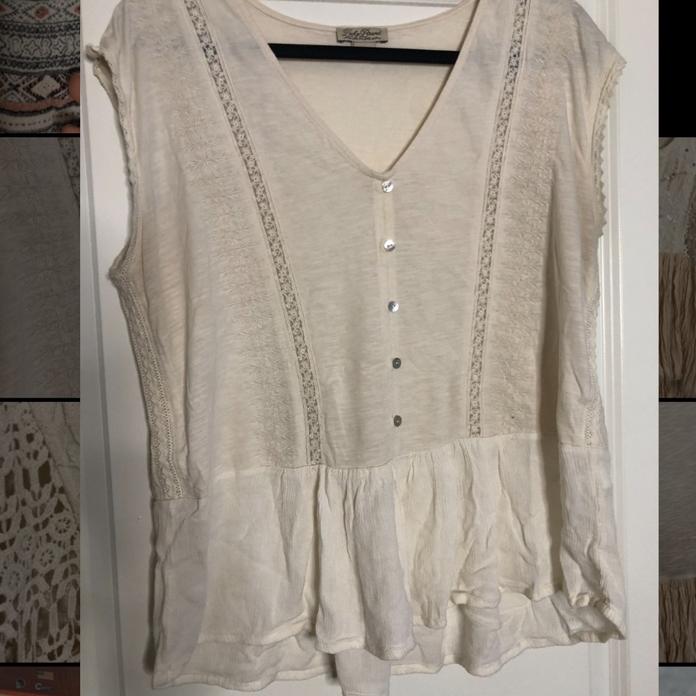 Lucky Brand cream blouse